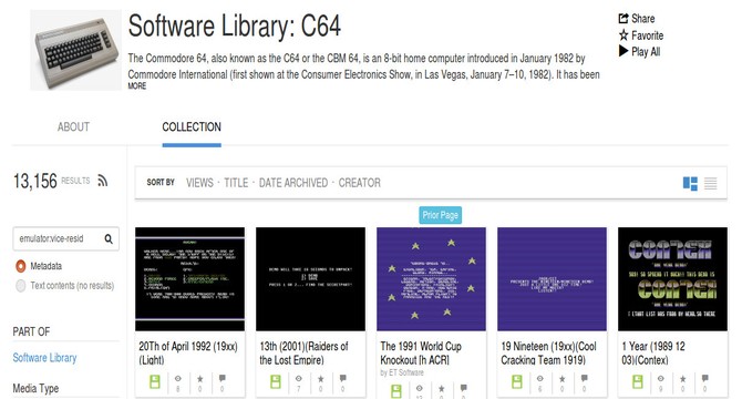 Internet Archive launches in-browser C64 emulation