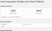 Intel 8c/16t Rocket Lake score appears on Geekbench